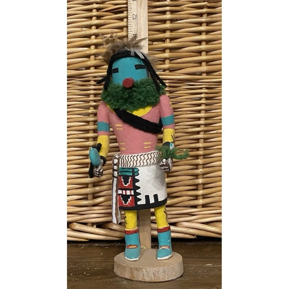 Hopi Kuwan Heheya Kachina Hand Painted Signed KY 11